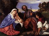the holy family with a shepherd